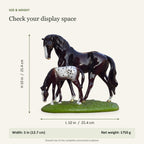 Horse Family Showpiece, Resin Horse and Foal Statue, 10 Inch