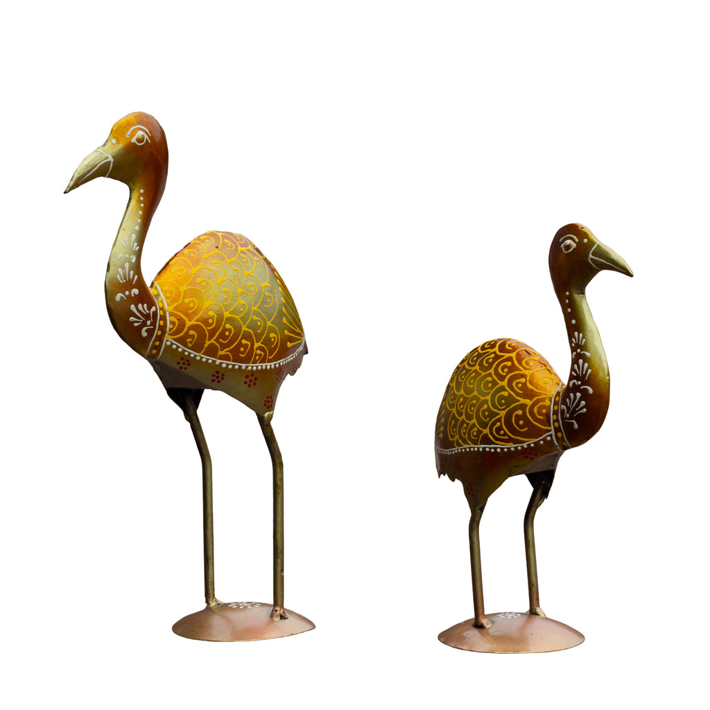 Metal Crane Bird Showpiece Pair, Saras Jodi Home Decor Set of 2