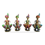 Gold Iron Rajasthani Musician Statue Showpiece Set of 4, 9 Inch