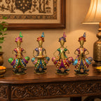 Gold Iron Rajasthani Musician Statue Showpiece Set of 4, 9 Inch