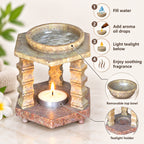Soapstone Aroma Oil Burner, Tealight Diffuser, 4.5 Inch