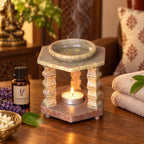Soapstone Aroma Oil Burner, Tealight Diffuser, 4.5 Inch