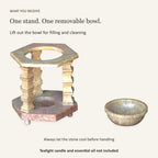 Soapstone Aroma Oil Burner, Tealight Diffuser, 4.5 Inch