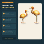 Metal Crane Bird Showpiece Pair, Saras Jodi Home Decor Set of 2