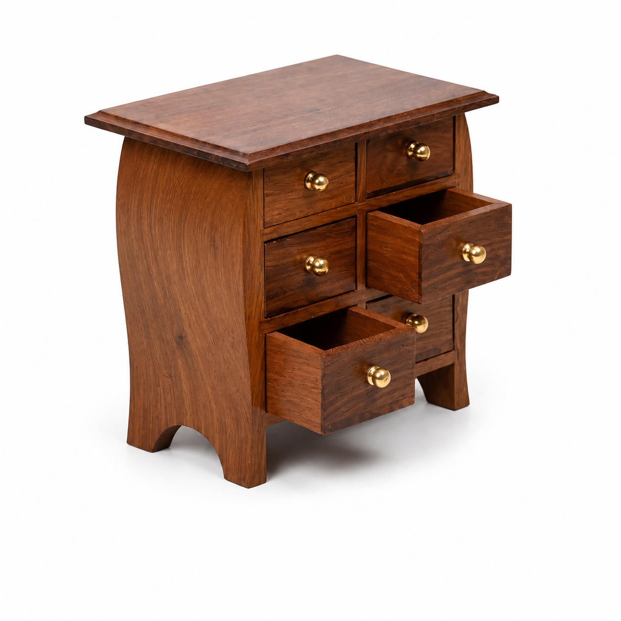 Premium Handcrafted Wooden Miniature Drawer Chest – 6-Slot Desktop Organizer & Jewelry Box – Vintage Style Wooden Cabinet for Stationery, Medicines, Sewing Kit & Small Trinkets