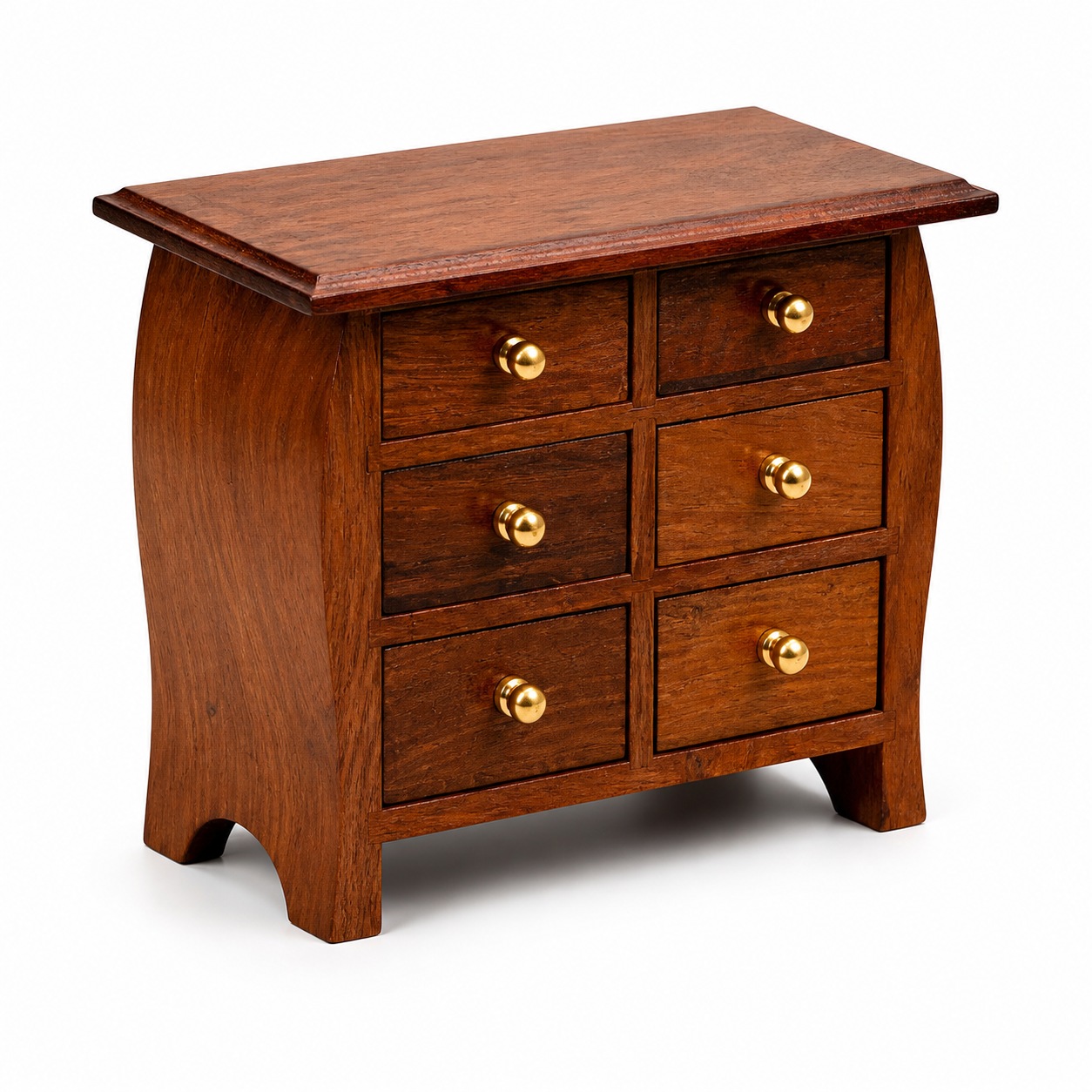 Premium Handcrafted Wooden Miniature Drawer Chest – 6-Slot Desktop Organizer & Jewelry Box – Vintage Style Wooden Cabinet for Stationery, Medicines, Sewing Kit & Small Trinkets