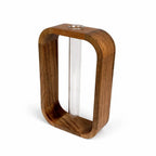Premium Acacia Wood & Glass Flower Vase | Modern Table Decor for Home & Office