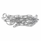 Luggage lock chain on white background showing size and finish