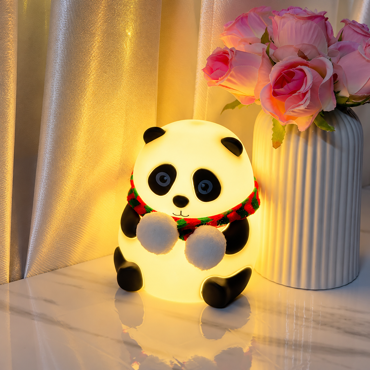 Panda Night Light – 7-Color Rechargeable Silicone LED Lamp for Kids